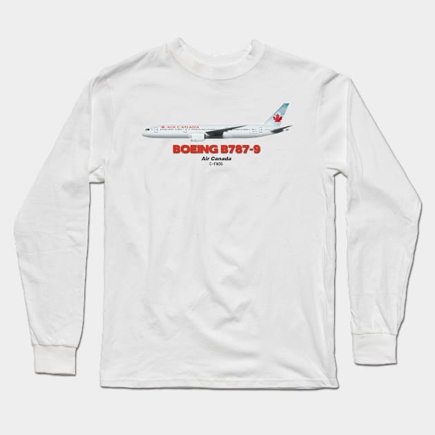 Boeing B787-9 - Air Canada Long Sleeve T-Shirt by TheArtofFlying